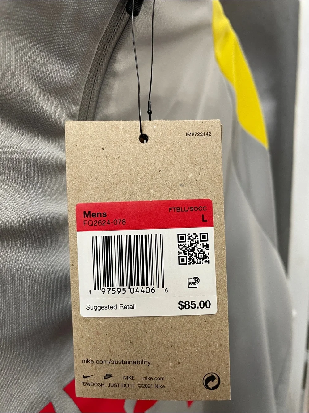 Nike Youth Gray and Yellow Liverpool FC Training Top with Red Accents